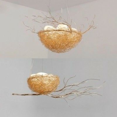 Bird Light, Wire Bird, Unusual Lighting, Gold Pendant Light, Yard Sculptures, Gold Pendant Lighting, Chandelier Metal, Light For Living Room, Gold Lamp