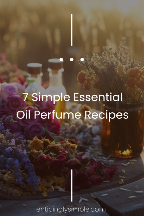 Looking to create your own signature scents? This detailed guide walks you through easy-to-follow steps for making both roll-on and sprayable essential oil perfumes at home. With 7 delightful recipes featuring fragrant flowers and invigorating essential oils, you'll enjoy crafting beautiful aromas that reflect your personality. Perfect for beginners and experienced DIYers alike, these blends will add a personal touch to your scent collection Make Essential Oils Diy, How To Make Essential Oil Perfume, Homemade Essential Oil Perfume, Making Perfume At Home, Roll On Perfume Recipe, Essential Oil Blends For Perfume, How To Make Perfume Oil, Essential Oil Perfume Blends Recipes, Perfume Recipes With Essential Oils