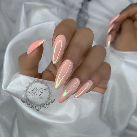 Opal Nails, Sunflower Nails, Peach Nails, Ruby Rings, Fancy Nails, Chic Nails, Dope Nails, Best Acrylic Nails, Chrome Nails