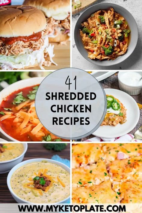 Shredded Chicken Thigh Recipes, Easy Shredded Chicken Recipes, Shredded Chicken Salads, Low Carb Chicken Casserole, Keto Chicken Soup, Crispy Baked Chicken Thighs, Easy Shredded Chicken, Slow Cooker Shredded Chicken, Make Shredded Chicken