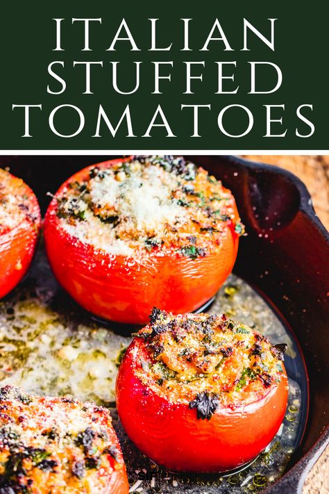 Cheese Stuffed Tomatoes, Italian Side Dishes, Italian Recipes Appetizers, Ricotta Salata, Tomato Dishes, Stuffed Tomatoes, Fresh Tomato Recipes, Pecorino Cheese, Italian Appetizers