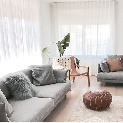 Good morning. Thought you would enjoy the strong Scandinavian influence in this living room by @mintinteriordesign | Creating just the right balance with our Vittoria Iris sofas and Wilkie sling leather occasional chair | #GlobeWest #contemporary #scandinavianstyle #sofa #occasionalchair #furniture #coolgrey #leather #interiorinspo #toomanyhashtags Ceiling Blinds, Globewest Furniture, Blinds And Curtains Living Room, Sheers Curtains Living Room, Morning Thought, Leather Occasional Chair, Dining Room Chairs Ikea, Comfy Leather Chair, Beach Chair With Canopy