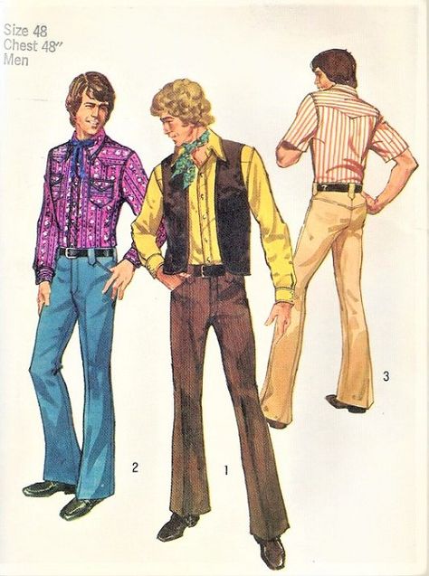 60s Fashion Mens, 1960s Fashion Mens, Flare Pants Pattern, Disco Outfits, 70s Fashion Men, 60s Men, Vest And Pants, 1960 Fashion, 70s Men