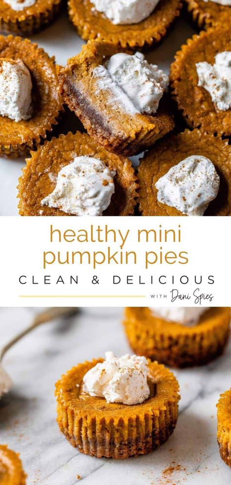 Mini Pumpkin Pies Recipe, Gluten Free Pumpkin Pie, Pecan Crust, Dairy And Gluten Free, Healthy Pumpkin Pies, Mini Pumpkin Pies, Clean And Delicious, Pumpkin Pies, Coconut Pecan