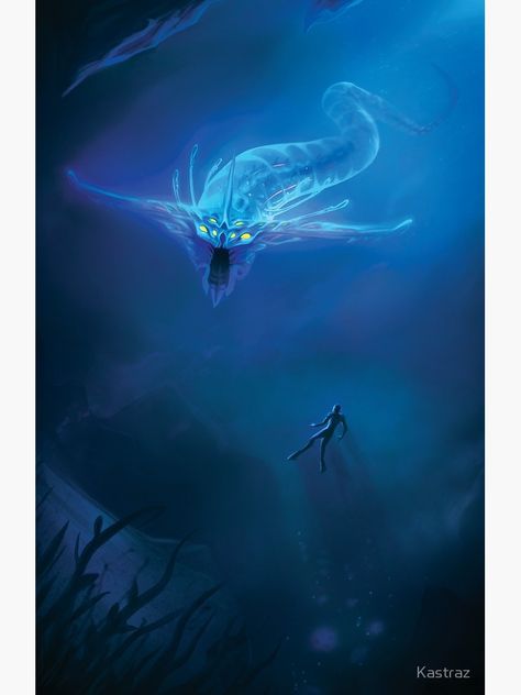 "Subnautica - Ghost Leviathan" Poster by Kastraz | Redbubble Ghost Leviathan, Subnautica Creatures, Subnautica Concept Art, Sea Monster Art, Vast Ocean, Poster Vintage Retro, 다크 판타지, Mythical Creatures Art, Sea Monsters