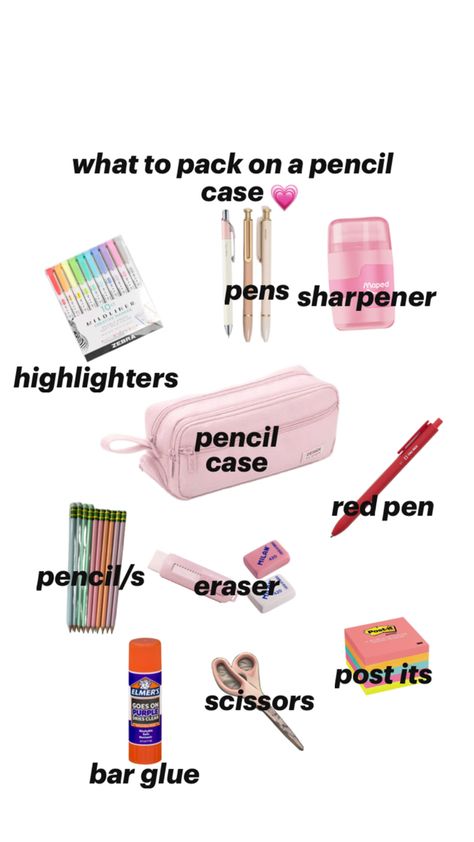 🍡💗🦙👍🏻 What To Put In Your Pencil Case, What's In My Pencil Case, School Emergency Kit, School Backpack Essentials, School Supplies Highschool, School Bag Essentials, Backpack Essentials, School Pencils, Bag Essentials