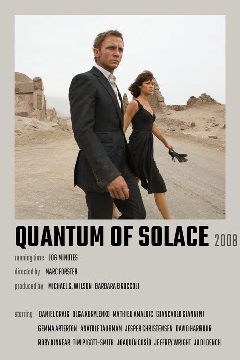 Quantum Of Solace Poster, Mathieu Amalric, Rory Kinnear, Quantum Of Solace, Aesthetic Movie, Jeffrey Wright, Olga Kurylenko, Judi Dench, Gemma Arterton