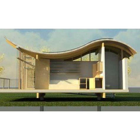 Curved roof Bamboo Roof, Fibreglass Roof, Steel Roofing, Roof Architecture, Roof Styles, Solar House, Modern Beach House, Cirebon, Pergola Designs