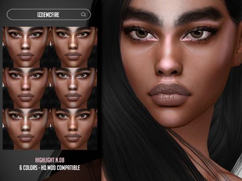 The Sims Resource - Highlight N.08 Ts4 Skin, Ts4 Makeup, Skin Details, Smokey Eyeshadow, Floating House, Sims4 Cc, Sims Mods, Sims 4 Cc, Maxis Match