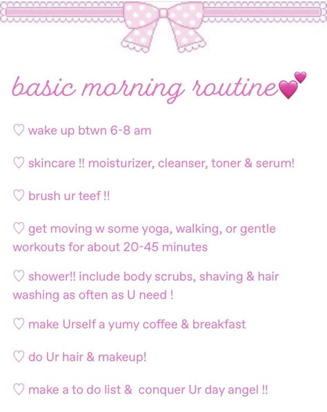 Pink Morning Routine Aesthetic, Self Care Coquette, Princess Self Care, Pink Self Care Aesthetic, Girly Self Care, Pink Selfcare, Gentle Workout, Importance Of Self Care, Self Care Aesthetic