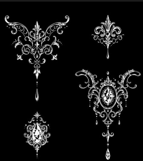 Victorian Jewelry Tattoo, Gothic Cathedral Tattoo, Dark Ornamental Tattoo, Ornate Tattoo, Baroque Tattoo, Traditional Panther Tattoo, Doodle Tattoo, Textile Prints Design, Spine Tattoo