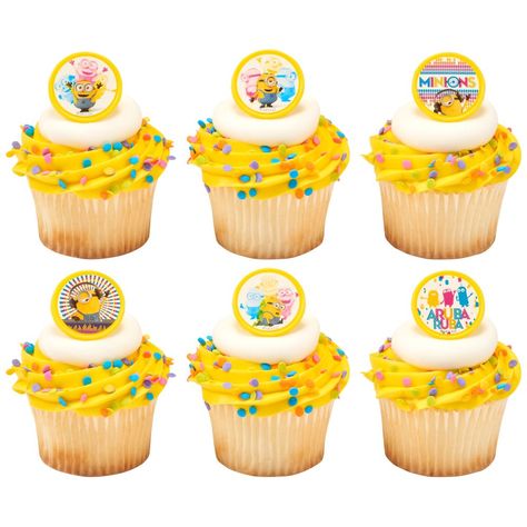 Despicable Me™ Celebrations Cupcake Minions, Minions Characters, Minion Characters, Despicable Minions, Minion Cupcakes, The Minions, Animal Party Theme, Twinkle Twinkle Baby Shower, Edible Cupcake Toppers