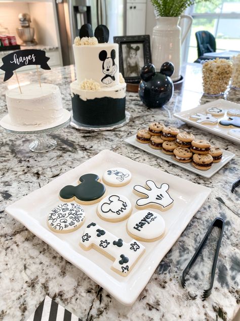 Vintage Mickey 1st Birthday, Mickey Mouse Cookies 3rd Birthday, Minimal Mickey Mouse Party, Mickey Neutral Birthday, Aesthetic Mickey Mouse Birthday Party, Muted Mickey Mouse Party, Modern Mickey Birthday Party, Mickey One Year Birthday, Minimalist Mickey Mouse Birthday