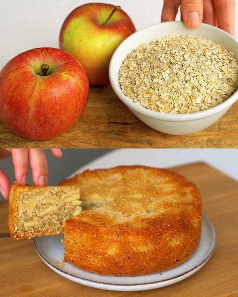 Healthy Oatmeal and Apple Cake Apple Oatmeal Breakfast Cake, Oatmeal Apple Cake, Oat Apple Cake, Apple And Oats Recipes, Apple Oatmeal Cake, Apple Oat Cake, Ww Apple Cake, Apple Cake With Oat Flour, Healthy Breakfast Oatmeal Apple Cake