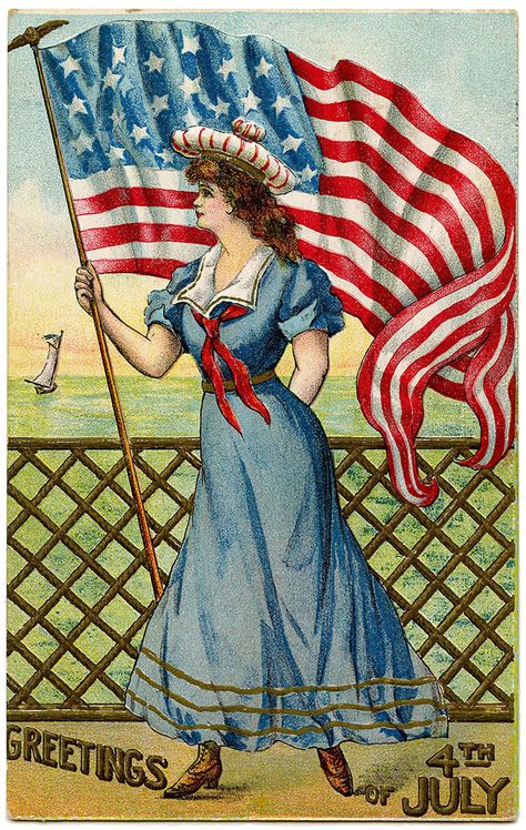 GREAT vintage patriotic 4th of July postcards you can use for crafting, print out and frame or just set around your home for patriotic home decor. Old Glory Flag, 4th Of July Images, July Images, Patriotic Images, Patriotic Pictures, Outfit 2020, Lady Liberty, Patriotic Holidays, Vintage Americana