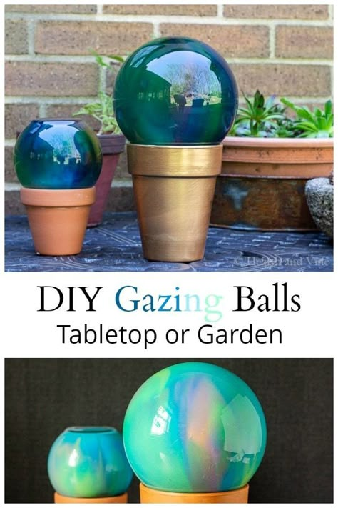 Craft Summer, Gazing Balls, Garden Globes, Garden Balls, Diy Ombre, Bowling Balls, Garden Wallpaper, Outdoor Crafts, Gazing Ball