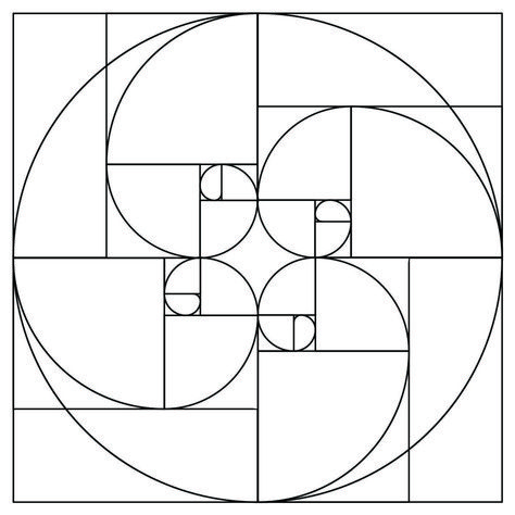 The Golden Ratio Golden Ratio Design Graphics, How To Draw Golden Ratio, Golden Ratio Drawing, Golden Ratio Graphic Design, Kindergarten Patterns, Fibonacci Design, Golden Ratio Art, Fibonacci Art, Fibonacci Sequence