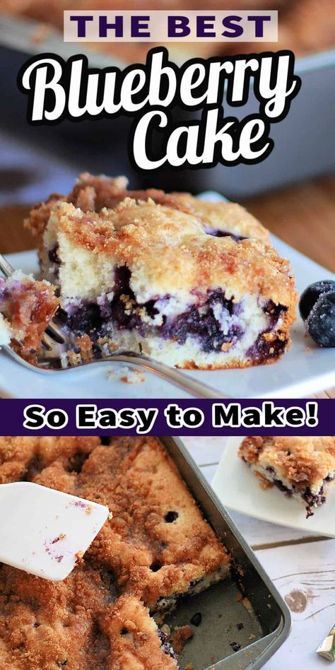 This BLUEBERRY CAKE recipe is fantastic, it's a FARMERS RECIPE. The cake is light and fluffy with the perfect amount of blueberries and a touch of sweetness with the brown sugar topping. Homemade Blueberry Cake, Easy Blueberry Desserts, Blueberry Cake Recipe, Farmer Recipes, Summer Desserts Easy Healthy, Blueberry Desserts Recipes, Blueberry Cake Recipes, Homemade Birthday Cakes, Blueberry Desserts