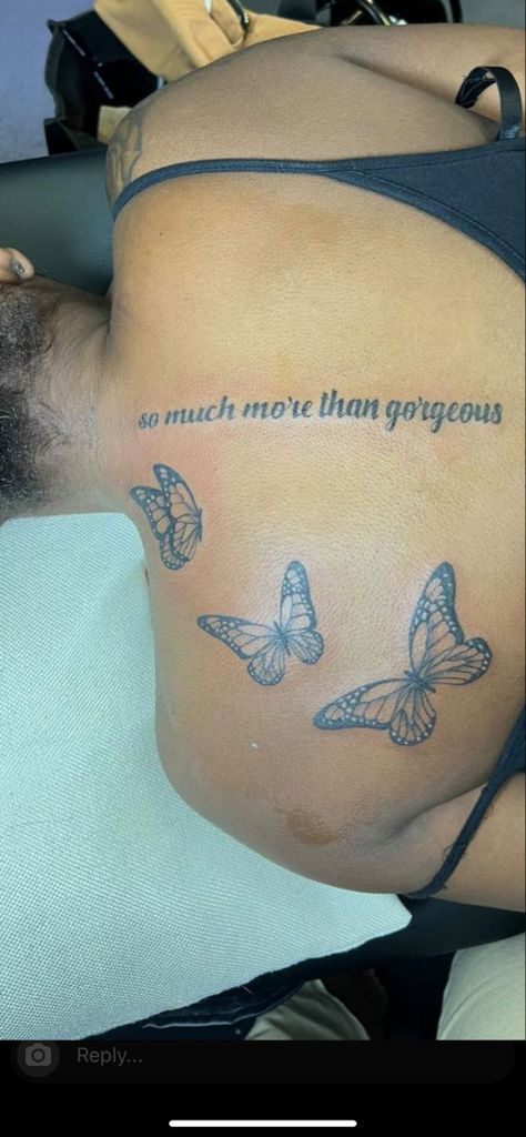 So Much More Than Gorgeous Tattoo, Gorgeous Tattoos, Spine Tattoo, Body Modification, Body Modifications, Butterfly Tattoo, Back Tattoo, Fish Tattoos, Jesus Fish Tattoo