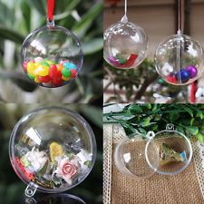 10X Clear Fillable Candy Box Christmas Bauble Xmas Tree Ball Ornament Decor 5CM Diy Christmas Baubles, Clear Plastic Ornaments, Christmas Snowflakes Decorations, Crystal Christmas Tree, Clear Ornaments, Xmas Tree Decorations, Navidad Diy, Plastic Crafts, Christmas Bauble