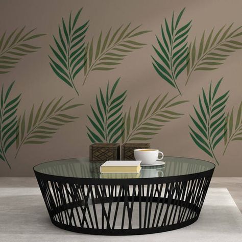 Palm Leaf Stencil Large Reusable Palm Frond Tropical Stencil | Etsy Palm Leaf Template, Palm Leaf Stencil, Tropical Stencil, Leaf Stencils, Floral Wall Stencil, Leaf Wall Stencil, Heart Wall Decal, Stencil Painting On Walls, Leaf Stencil