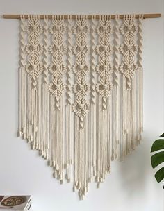 Large Easy Macrame Wall Hanging, Macrame Wall Hanging For Bedroom, Cool Macrame Wall Hangings, Manly Macrame Wall Hanging, Macrame Patterns Free Wall Hangings, Macrame Wall Hanging In Bedroom, Free Macrame Patterns Wall Shelves, Macrame Wall Pattern, Makrame Wall Art