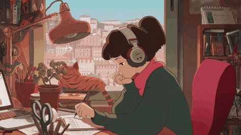 Animated gif about gif in Studying Motivation 🤓 by userXXXT Studying Girl, Hip Hop Radio, Arte Do Hip Hop, Personajes Studio Ghibli, 2560x1440 Wallpaper, Arte Hip Hop, 90s Anime, Aesthetic Gif, Anime Music