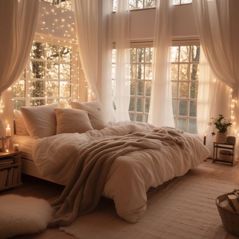 Cozy Room Inspo Rustic, Cabin Core Aesthetic Bedroom, Aesthetic Cottage Core Bedroom, Bedroom Fall Aesthetic, Clean Cottage Core Room, Cabin Room Ideas Bedrooms, Cozy Cottage Core Bedroom, Comfy Aesthetic Room, Christmas Decorated Bedrooms