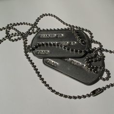 A dog tag is another name for a soldier's identification tag. These Broken Stars, Romeo I Julia, Jordan Parrish, Jack Morrison, Dean Winchester Supernatural, John 117, Army Dog Tag, Raiden Metal Gear, Army Dogs