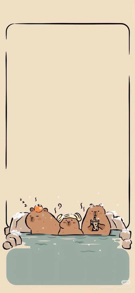 Capybara Wallpaper, Iphone Lockscreen Wallpaper, Iphone Lockscreen, Lockscreen Wallpaper, Kawaii Wallpaper, Cute Anime Wallpaper, Cute Animal Drawings, Cute Pins, Wallpaper Iphone Cute