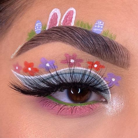 Easter Makeup Looks Eyeshadows, Cute Easter Makeup Ideas, Easter Eyeliner, Easter Makeup Looks Simple, Easter Eye Makeup, Simple Easter Makeup, Easter Eyeshadow Looks, Easter Makeup Ideas, Easter Eyeshadow