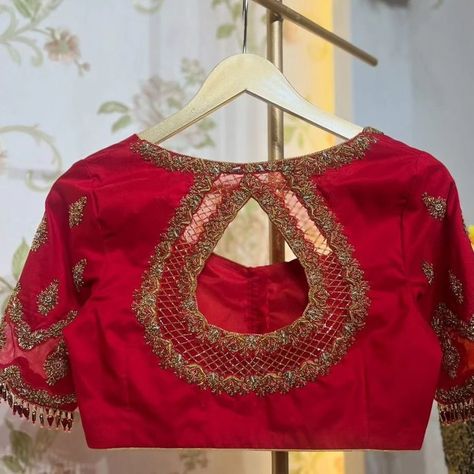 Add elegance to your ethnic collection with our Red Designer Zardosi Maggam Work Blouses! 🔴✨ Fabric: Luxurious Half Pattu/Raw Silk Dispatch: 4 days Price: ₹3500 (Unstitched) | ₹4050 (Stitched) Customizable colors & sizes available Each blouse is a masterpiece of intricate Zardosi craftsmanship, designed to bring a blend of tradition and modern elegance. Whether it's a festive event or a grand celebration, this blouse will help you shine in every crowd! 📞 96404 90158 for inquiries and bo... Bridal Red Blouse Designs, Zardosi Blouse, Red Blouse Design, Hand Embroidery Blouse, Ready Made Blouse, Maggam Blouse, Hand Embroidered Blouse, Stitched Saree, Blouse Crop