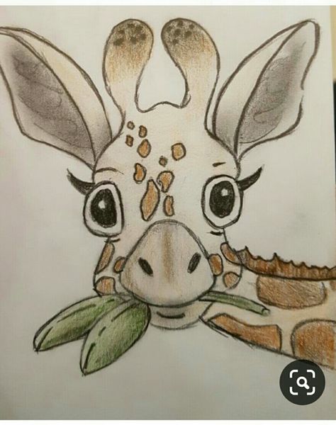 Crtezi Zivotinja, Co Namalovat, Face Art Drawing, Giraffe Drawing, Cute Easy Paintings, Cool Pencil Drawings, Cartoon Tattoos, Dessin Adorable, Cute Easy Drawings