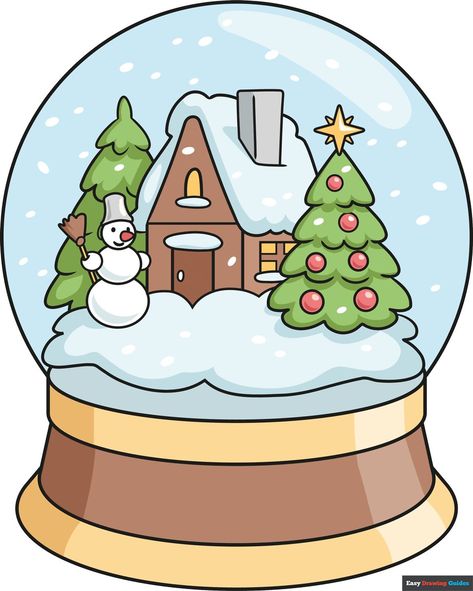 Learn How to Draw a Snow Globe: Easy Step-by-Step Drawing Tutorial for Kids and Beginners. See the full tutorial at https://easydrawingguides.com/how-to-draw-a-snow-globe/ . Snow Globe Drawing, Easy Snow Globes, Globe Drawing, Christmas Drawing Ideas, Draw A Snowman, Xmas Drawing, Kids Globe, Christmas Wallpaper Iphone Cute, Winter Drawings