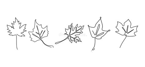 Continuous line drawing of maple leaves hand drawn set collections. Minimal design simplicity autumn theme stock illustration Leaves Line Drawing, Continuous Line Drawing, Leaf Drawing, Leaves Vector, Continuous Line, Drawing Set, Maple Leaves, Fall Leaves, Autumn Theme