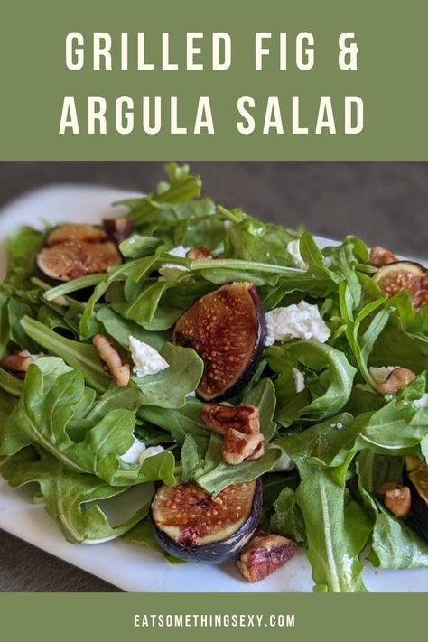 This tasty summer salad recipe features the sweetness of grilled figs and the peppery flavor of arugula. A great appetizer or side salad, it can even be served as a light brunch salad or a simple supper. This arugula salad recipe is a keeper! Grilled Figs, Fig Salad Recipes, Simple Supper, Brunch Salad, Aphrodisiac Foods, Fig Salad, Arugula Salad Recipes, Eat Something, Summer Salad Recipes