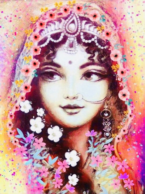 Madhavi Tuli, Arte Yoga, Buddhist Art Drawing, Whimsical Art Journal, My Sweetheart, Peace Illustration, Indian Goddess, Radha Krishna Wallpaper, Beautiful Art Paintings