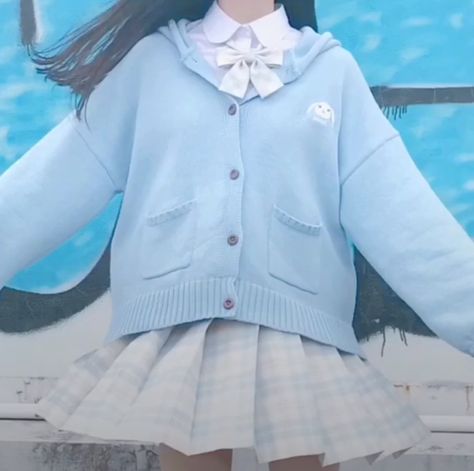 Cute Pastel Blue Outfits, Soft Blue Aesthetic Outfits, Pastel Blue Fashion, Cinnamoroll Outfit Aesthetic, Soft Kawaii Outfits, Soft Blue Outfit, Pastel Blue Outfit, Soft Aesthetic Outfits, Soft Dresses