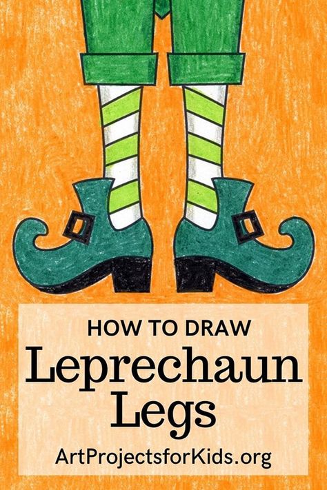 Easy How to Draw Leprechaun Feet Tutorial and Coloring Page Saint Patricks Day Art, Shoe Template, Leg Art, Black And White Art Drawing, Drawing Projects, Drawing Practice, Tutorial Video, Drawing Videos, Art Classroom