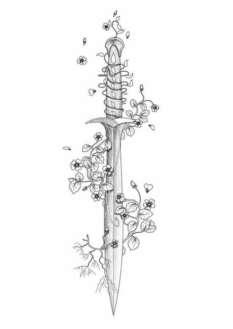 Lotr Sting Drawing, Hobbit Sting Tattoo, Floral Lord Of The Rings Tattoo, Sting Lord Of The Rings Tattoo, Lord Of The Rings Sting Tattoo, Small Lotr Tattoo Simple, Lotr Sting Tattoo, Lotr Spine Tattoo, Sting Tattoo Lotr