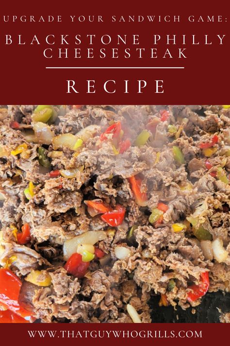 This Blackstone Philly Cheesesteak Recipe is perfect for a summertime dinner or cookout! You can make these on any flat-top griddle! These can even be made with ready-to-cook shaved steaks from the store, home-cut steaks, or even ground beef! Change up the cheese from Provolone to Cheez Whiz to American cheese.  Use frozen peppers and onions to cut on prepwork!  Pin to your Blackstone Griddle Recipes Pinterest Board for later! Blackstone Griddle Recipes, Philly Cheesesteak Recipe, Grilled Dinner Recipes, Cheez Whiz, Philly Cheese Steak Recipe, Philly Steak, Cheesesteak Recipe, Philly Food, Breakfast Cookie Recipe