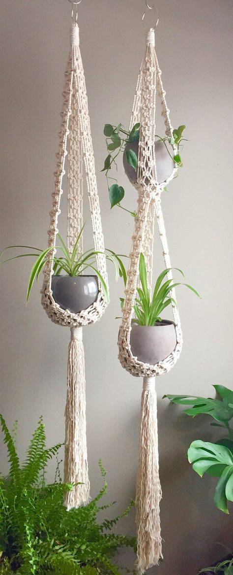 DOUBLE STELLA Macramé Pattern INTERMEDIATE//Plant Hangerpdf | Etsy Macrame Headband, Art Macramé, Wall Plant Hanger, Macrame Plant Hanger Patterns, Hanging Plant Wall, Diy Macrame Plant Hanger, Support Plante, Diy Plant Hanger, Macrame Plant Holder