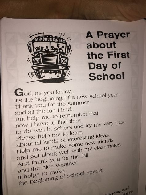 Prayer For First Day Of School, Back To School Prayer, School Prayer, 10th Grade, Bible Lessons For Kids, 1st Day Of School, Beginning Of School, Seeking God, 1st Day