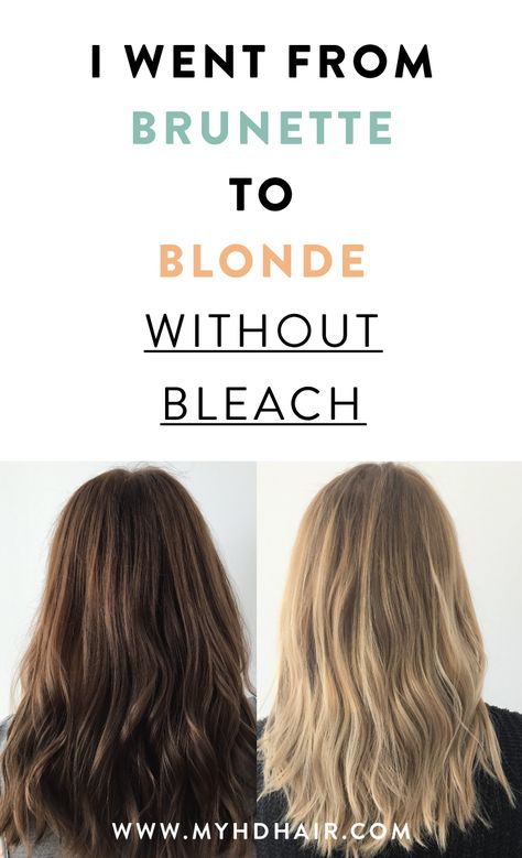 Blonde Without Bleach, Brown Hair Without Bleach, Lighten Hair At Home, Bleach Brown Hair, Bleaching Dark Hair, Diy Bleach Hair, Natural Hair Bleaching, Bleaching Hair At Home, Lightening Dark Hair