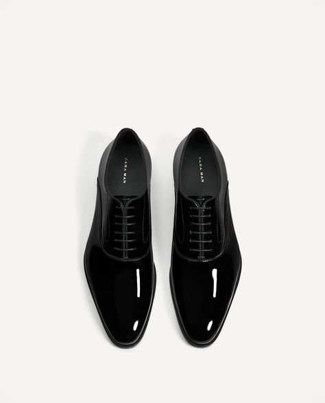 Image 5 of PATENT LEATHER SHOES from Zara Tuxedo Shoes For Men, Shoes For Men Stylish, Gents Shoes, Tuxedo Shoes, Gentleman Shoes, Classy Outfits Men, Mens Casual Dress Outfits, Men Stylish Dress, Patent Leather Shoes