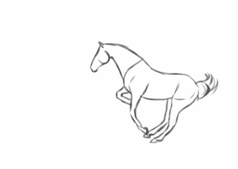 Horse Animation Gif, Horse Running Animation, Horse Sketch Art, Horse Gif, Horse Base, Horse Drawing Tutorial, Animal Animation, Horse Animation, Horse Art Drawing