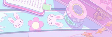 Bandori Banner Discord, Kangel Banner Discord, Bandori Twitter Header, Pastel Banner Gif, Cute Core Header, Pastel Header Aesthetic, Pink And Blue Discord Banner, Kangel Header, Pastel Banner Discord