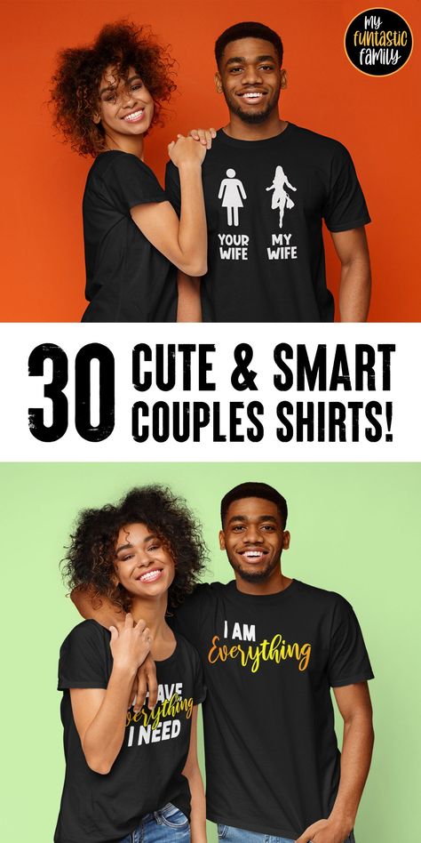 Gift these cute, funny and awesome matching couples shirt set for your husband, wife, boyfriend or girlfriend. Matching couples outfit with t-shirts for anniversaries, valentines days, birthdays. #couplesshirts #couplesoutfits #matchingshirts #valentinesday #shirtsets #romanticshirts #dating #marriage #relationships Funny Couples Shirts, Anniversary Tshirts Matching Couples, Couples Tshirt Ideas Matching, His And Hers Hoodies, Matching Outfits For Couples, Couple Tee Shirts, Lego Shirts, Outfits For Couples, Anniversary Tshirts