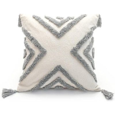 Quality Material: Made of high-grade durable solid chenille which plump down, soft to the touch, thick and slightly light, keeping you warm and cozy. Color: Gray | Dakota Fields Throw Pillow Cover 20X20 Inch w/ Tassels, Geometric Tufted Decorative Chenille Fabric Accent Textured Cushion Case For Bed Couch Chenille Applique, Euro Pillow Covers, Chenille Throw Pillows, Farmhouse Throw Pillow, Pink Throw Pillows, Chenille Pillow, Boho Throw Pillows, Grey Throw Pillows, Grey Throw