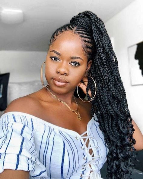 Cornrows Hair, Creative Braids, Braided Ponytails, Salon Hairstyles, Clothes Hacks, Vacation Hairstyles, Black Ponytail Hairstyles, Braids Styles, Bob Braids